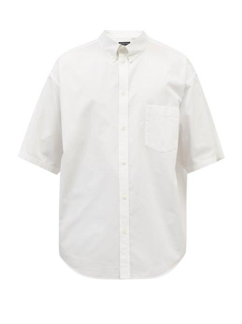 Balenciaga - Logo-embroidered Cotton-oxford Shirt - Mens - White