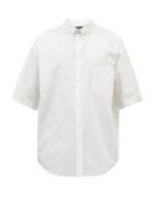 Balenciaga - Logo-embroidered Cotton-oxford Shirt - Mens - White