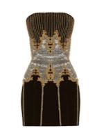 Balmain Bead-embellished Velvet Bandeau Dress