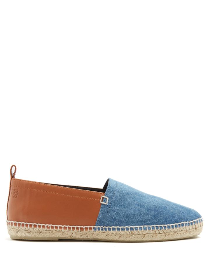 Loewe Denim And Leather Espadrilles