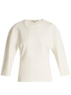 Matchesfashion.com Stella Mccartney - Asymmetric Neck Fine Knit Sweater - Womens - Cream