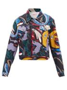 Charles Jeffrey Loverboy - Moon Abstract-print Denim Jacket - Womens - Black Multi