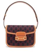 Gucci - Horsebit 1955 Gg-embroidered Felt And Leather Bag - Womens - Navy Multi