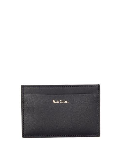 Mens Accessories Paul Smith - Artist Stripe Leather Cardholder - Mens - Black