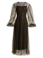 Matchesfashion.com Emilia Wickstead - Camelita Embroidered Abstract Lace Dress - Womens - Black Multi