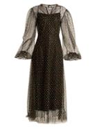 Matchesfashion.com Emilia Wickstead - Camelita Embroidered Abstract Lace Dress - Womens - Black Multi