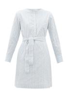 Matchesfashion.com A.p.c. - Cyrielle Striped Cotton-poplin Shirt Dress - Womens - Light Blue