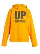 Matchesfashion.com Katharine Hamnett London - Slogan Organic Cotton Hooded Sweatshirt - Womens - Yellow