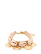 Matchesfashion.com Ancient Greek Sandals - Puka Shell And Coin Charm Leather Anklet - Womens - Beige