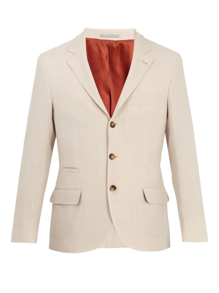Brunello Cucinelli Single-breasted Wool And Linen-blend Blazer
