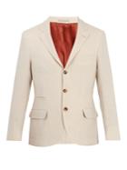 Brunello Cucinelli Single-breasted Wool And Linen-blend Blazer