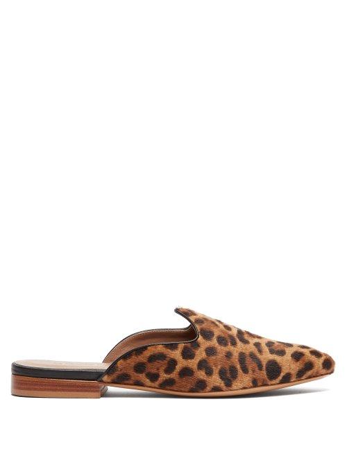 Matchesfashion.com Le Monde Beryl - Venetian Leopard Print Backless Slipper Shoes - Womens - Leopard