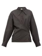 Matchesfashion.com Lemaire - Twisted Cotton-poplin Shirt - Womens - Black