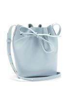 Matchesfashion.com Mansur Gavriel - Blue Lined Mini Leather Bucket Bag - Womens - Light Grey