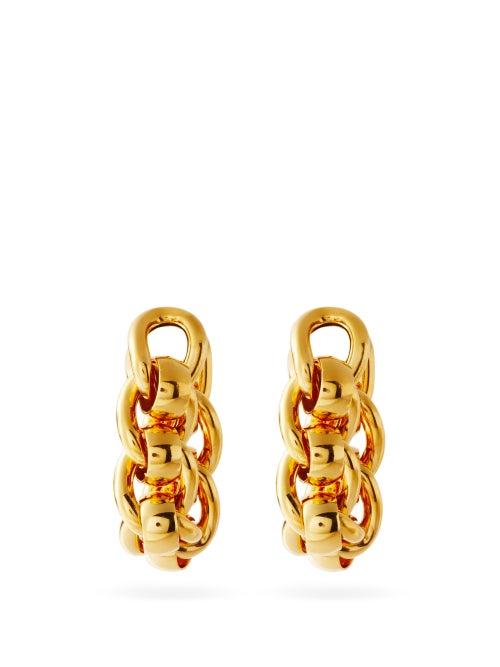 Matchesfashion.com Bottega Veneta - Chunky Chain Gold-plated Sterling-silver Earrings - Womens - Gold