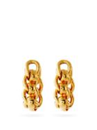 Matchesfashion.com Bottega Veneta - Chunky Chain Gold-plated Sterling-silver Earrings - Womens - Gold