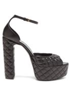 Saint Laurent - Jodie Quilted Leather Platform Sandals - Womens - Black