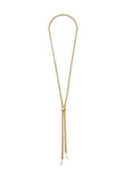 Matchesfashion.com Rosantica - Canasta Pearl-embellished Curb-chain Necklace - Womens - Pearl