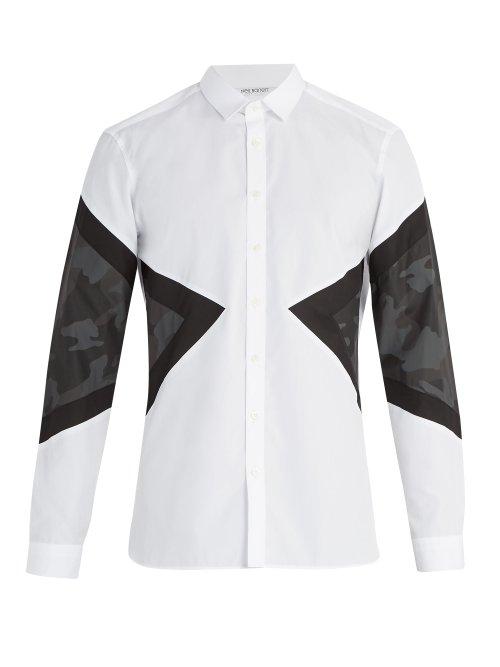 Matchesfashion.com Neil Barrett - Camouflage Cotton Shirt - Mens - White