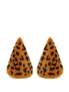 Matchesfashion.com Rebecca De Ravenel - Aida Triangle Beaded Earrings - Womens - Leopard