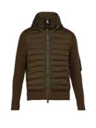 Matchesfashion.com Moncler - Hooded Wool Blend Knit And Quilted Down Jacket - Mens - Khaki