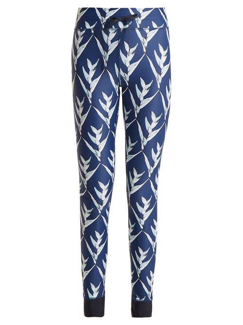 Matchesfashion.com The Upside - Daylilies Print Performance Leggings - Womens - Navy Multi