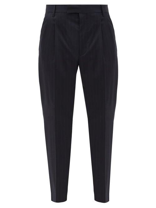 Matchesfashion.com Paul Smith - Pinstriped Wool-blend Slim-leg Trousers - Mens - Navy