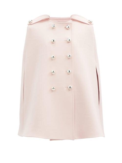 Matchesfashion.com Giambattista Valli - Double-breasted Twill Cape - Womens - Light Pink