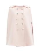 Matchesfashion.com Giambattista Valli - Double-breasted Twill Cape - Womens - Light Pink