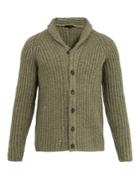 The Gigi Dion Shawl-collar Ribbed Wool-blend Cardigan