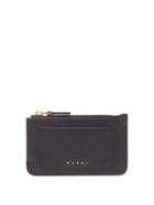 Marni - Zipped Saffiano-leather Cardholder - Womens - Black