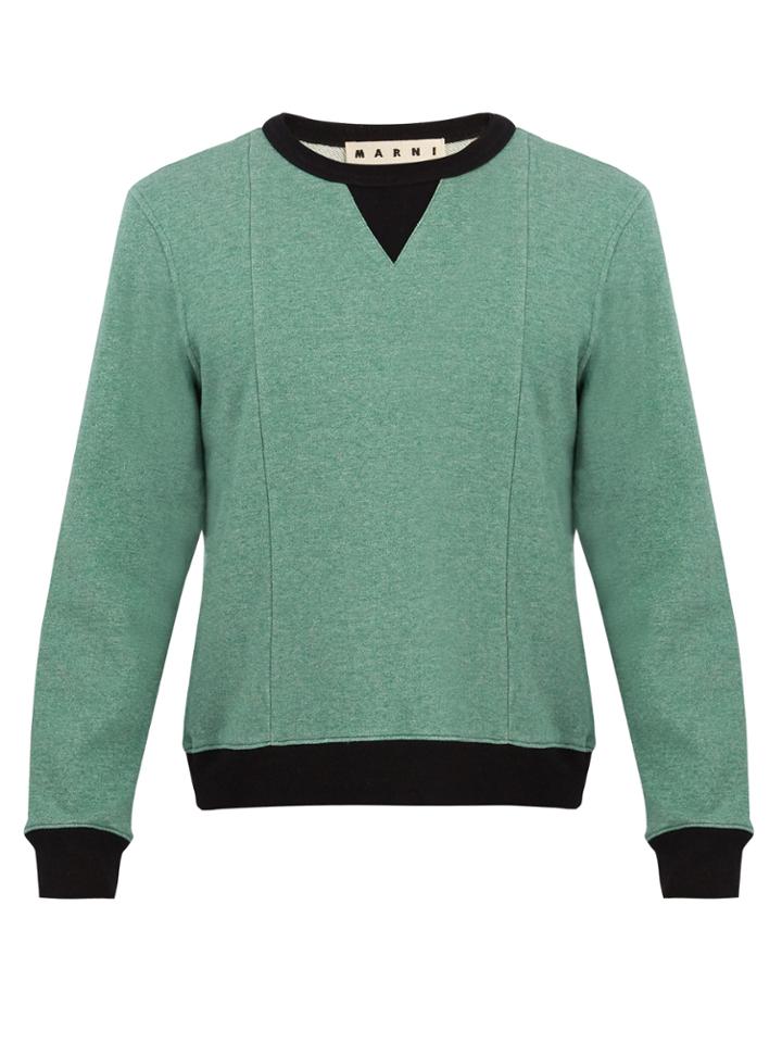 Marni Contrast-trim Cotton-jersey Sweatshirt