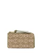 Loewe - Anagram Jacquard And Leather Cardholder - Womens - Green White