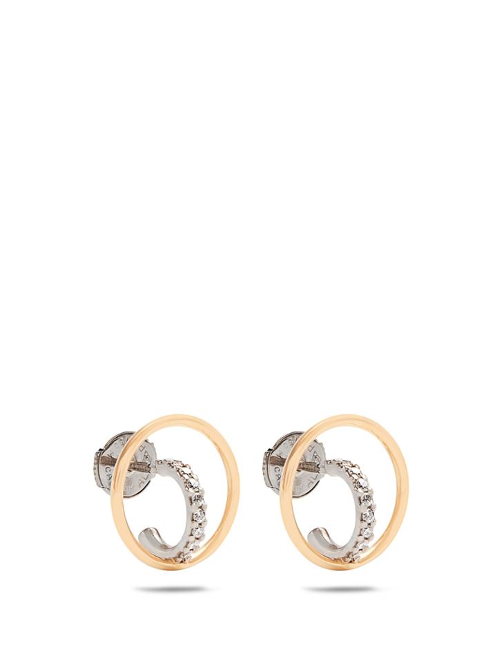 Charlotte Chesnais Fine Jewellery Saturn Extra-small Diamond & Gold Earrings