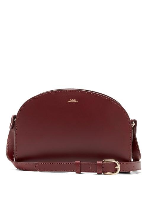 Matchesfashion.com A.p.c. - Half Moon Leather Cross-body Bag - Womens - Burgundy