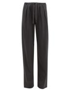 Matchesfashion.com Lemaire - Pleated Jersey Trousers - Womens - Dark Grey