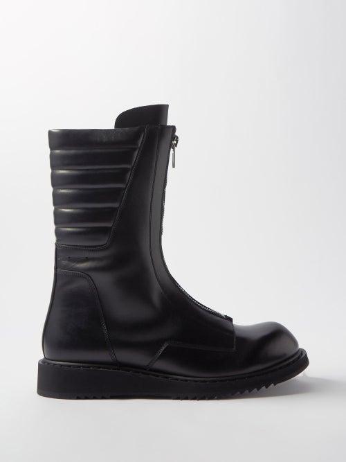 Rick Owens - Stivali Basket Creeper Leather Boots - Mens - Black