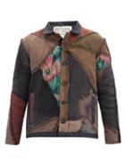 Matchesfashion.com By Walid - Jono Upcycled Silk And Wool Patchwork Jacket - Mens - Brown