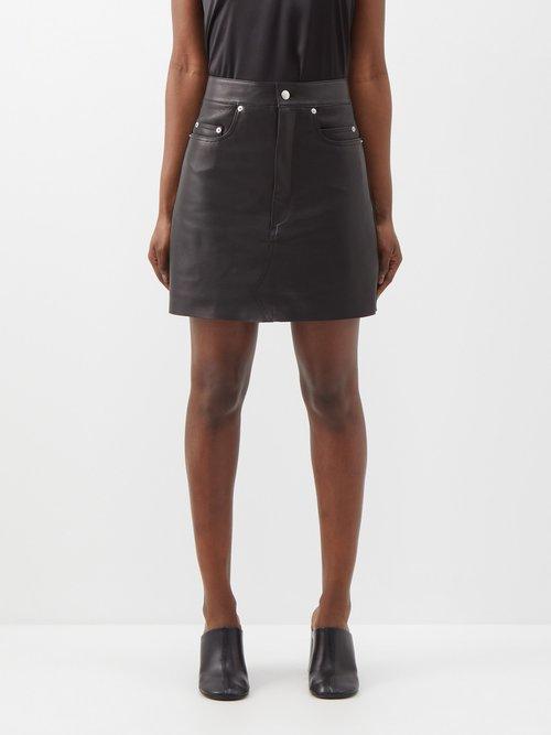 Rick Owens - Lido Mid-rise Leather Mini Skirt - Womens - Black