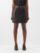 Rick Owens - Lido Mid-rise Leather Mini Skirt - Womens - Black