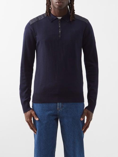 Belstaff - Kirk Quarter-zip Merino Sweater - Mens - Navy