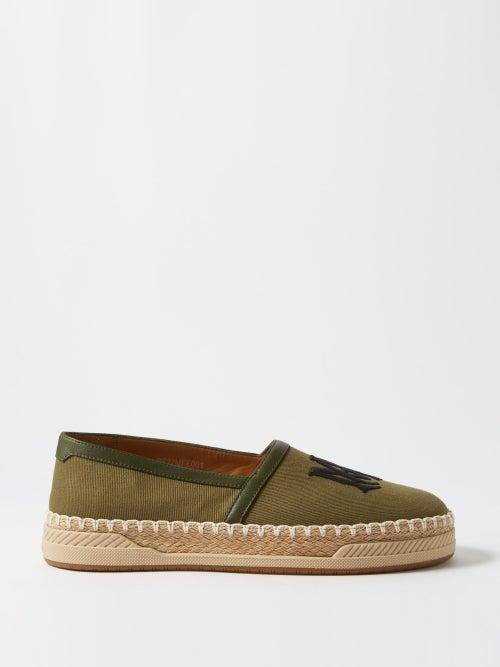 Amiri - Logo-appliqu Canvas Espadrilles - Mens - Green