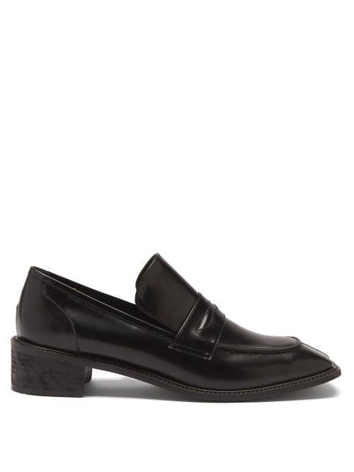 Ladies Shoes Osoi - Derrick Square-toe Leather Loafers - Womens - Black