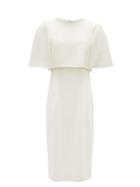 Matchesfashion.com Goat - Cape-bodice Wool-crepe Dress - Womens - Ivory
