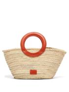 Matchesfashion.com Zeus + Dione - Scorpio Leather Trimmed Raffia Basket Bag - Womens - Orange Multi