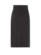 Matchesfashion.com Redvalentino - High-rise Front-slit Twill Pencil Skirt - Womens - Black