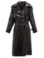 Matchesfashion.com Balenciaga - Exaggerated Lapel Coated Cotton Trench Coat - Mens - Black
