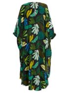 Matchesfashion.com Kalmar - Palm Print Silk Crepe De Chine Kaftan - Womens - Green Multi