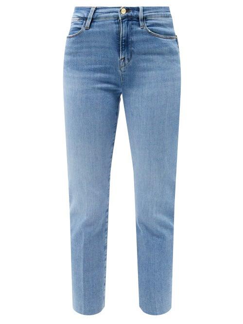 Ladies Rtw Frame - Le High Straight Raw-cut Jeans - Womens - Mid Denim