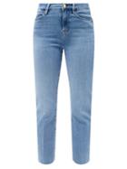 Ladies Rtw Frame - Le High Straight Raw-cut Jeans - Womens - Mid Denim